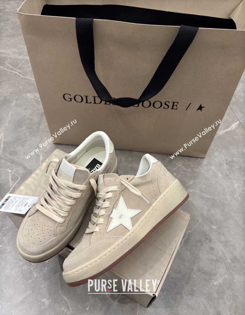 Golden Goose Womens Ball Star 2 Sneakers in grey suede with white leather star and heel tab 2025 0221 (13-250221009)
