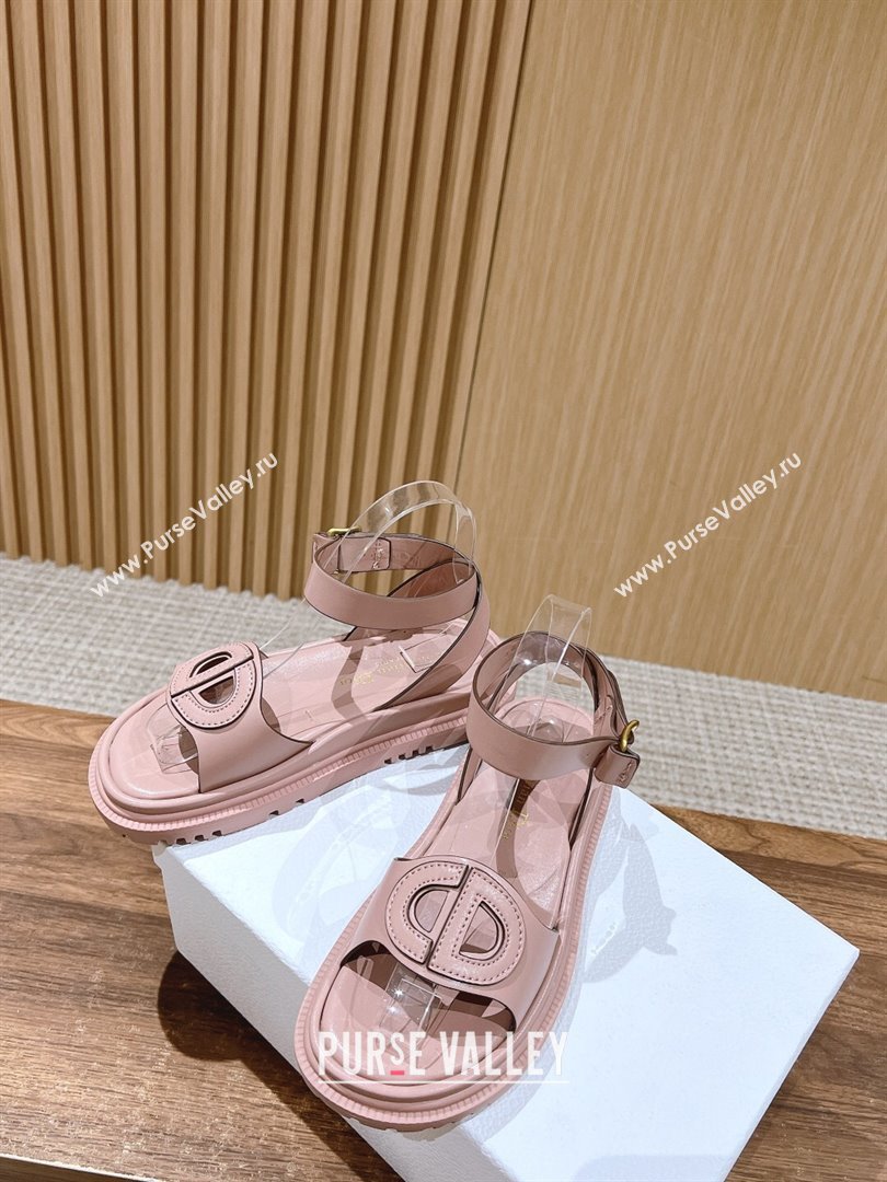 Dior 30 Montaigne CD Calfskin Sandals Pink/Light Brown 2024 (KL-24052313)