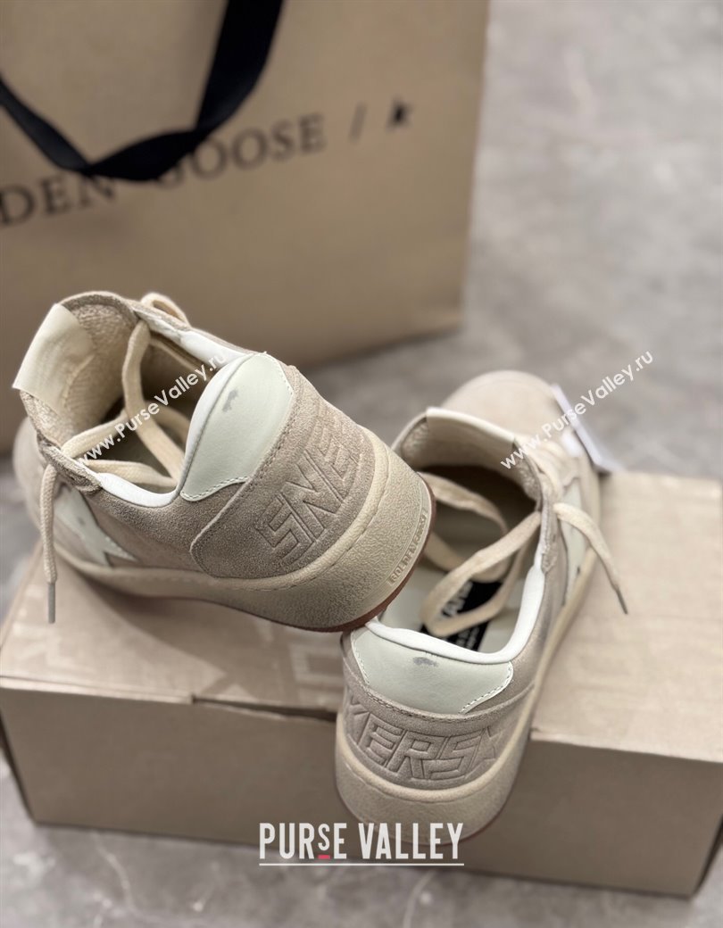 Golden Goose Womens Ball Star 2 Sneakers in grey suede with white leather star and heel tab 2025 0221 (13-250221009)