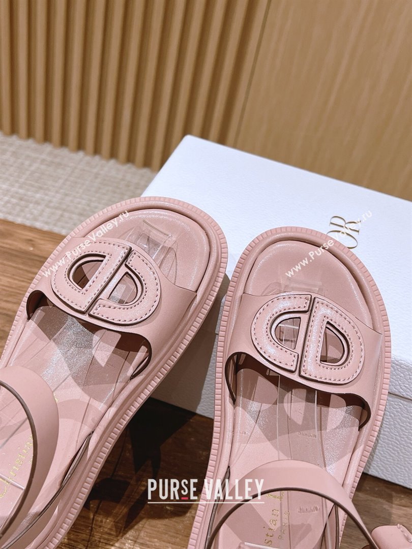 Dior 30 Montaigne CD Calfskin Sandals Pink/Light Brown 2024 (KL-24052313)