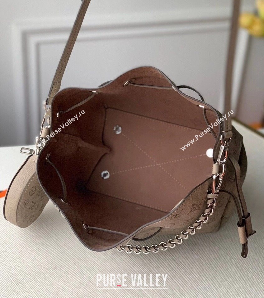 Louis Vuitton Mahina Monogram Perforated Bella Bucket Bag M57201 Galet Grey 2025 (KI-250121016)
