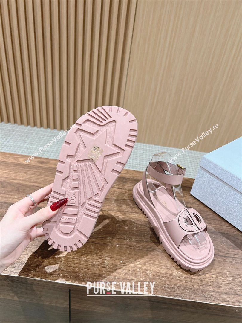 Dior 30 Montaigne CD Calfskin Sandals Pink/Light Brown 2024 (KL-24052313)