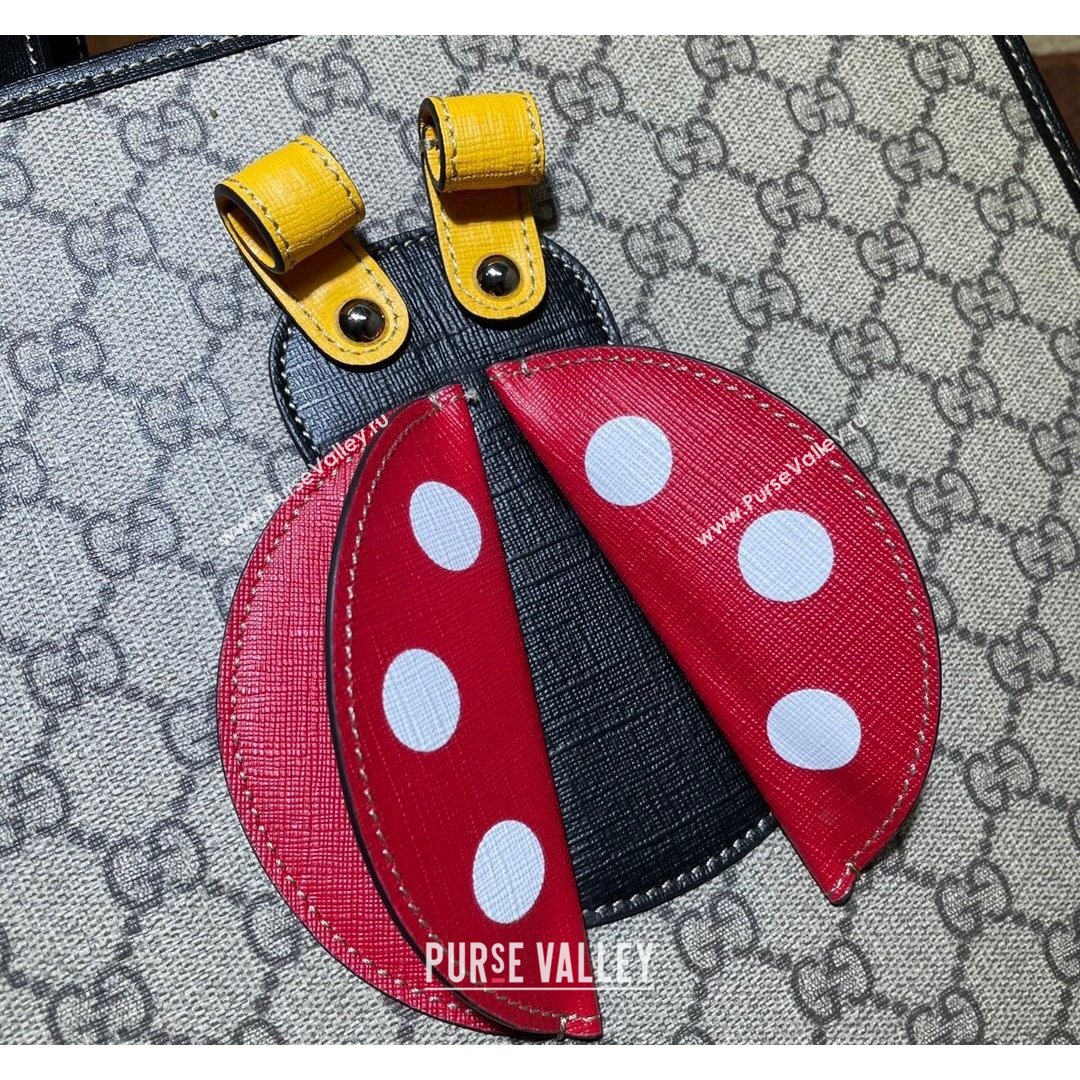 Gucci Childrens Ladybug Tote Bag 664083 Beige/Red 2021 (DLH-21090233)