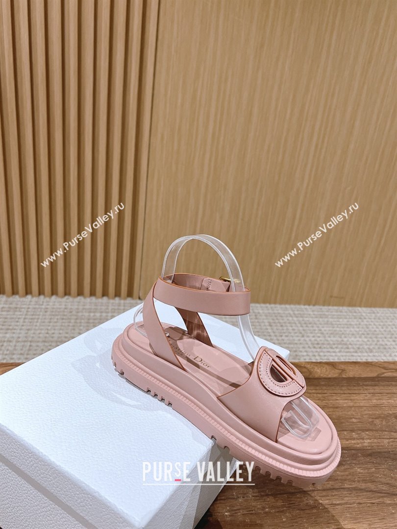 Dior 30 Montaigne CD Calfskin Sandals Pink/Brown 02 2024 (KL-24052314)