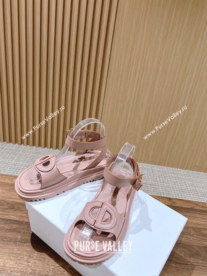 Dior 30 Montaigne CD Calfskin Sandals Pink/Brown 02 2024 (KL-24052314)