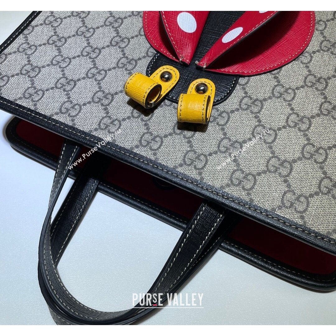 Gucci Childrens Ladybug Tote Bag 664083 Beige/Red 2021 (DLH-21090233)