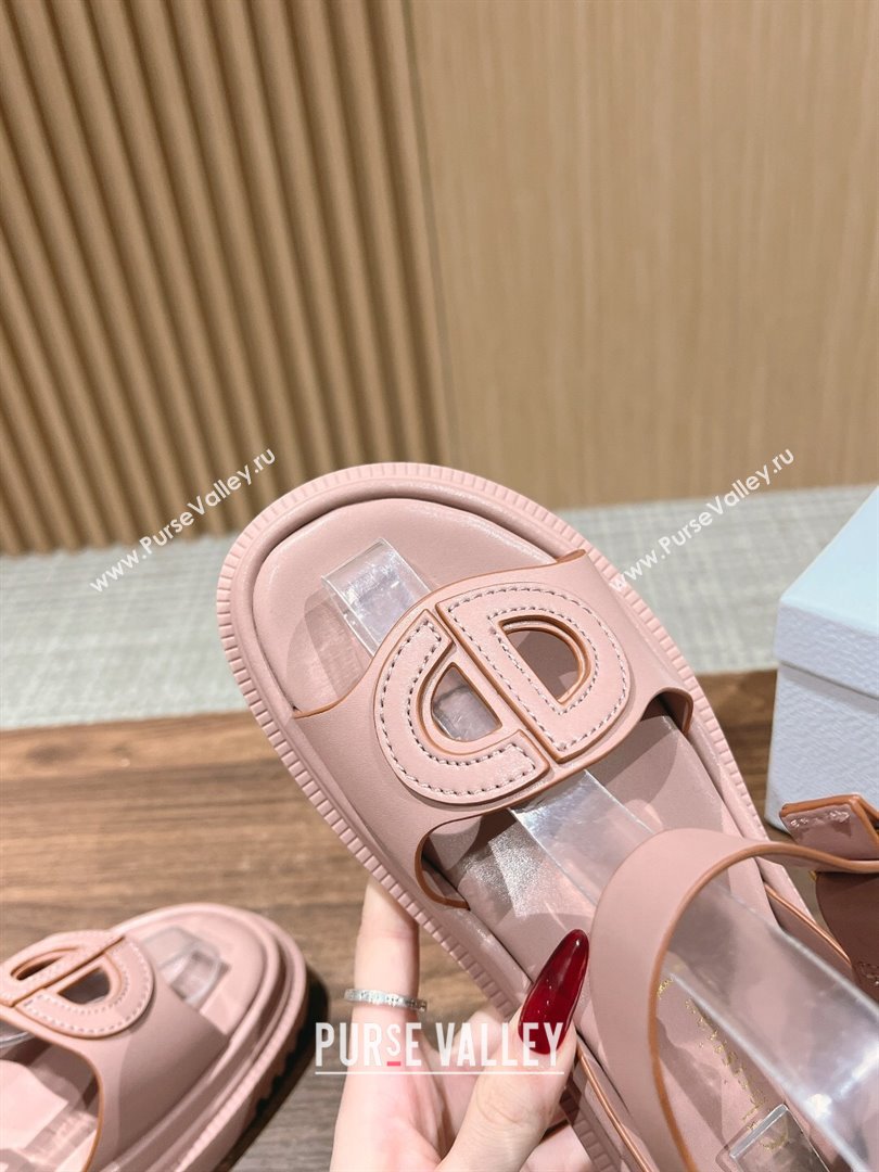 Dior 30 Montaigne CD Calfskin Sandals Pink/Brown 02 2024 (KL-24052314)