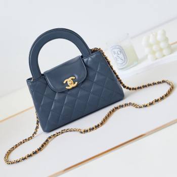 Chanel Mini Shopping Bag in Shiny Calfskin AS4416 Deep Blue 2024 (AFEI-24090402)