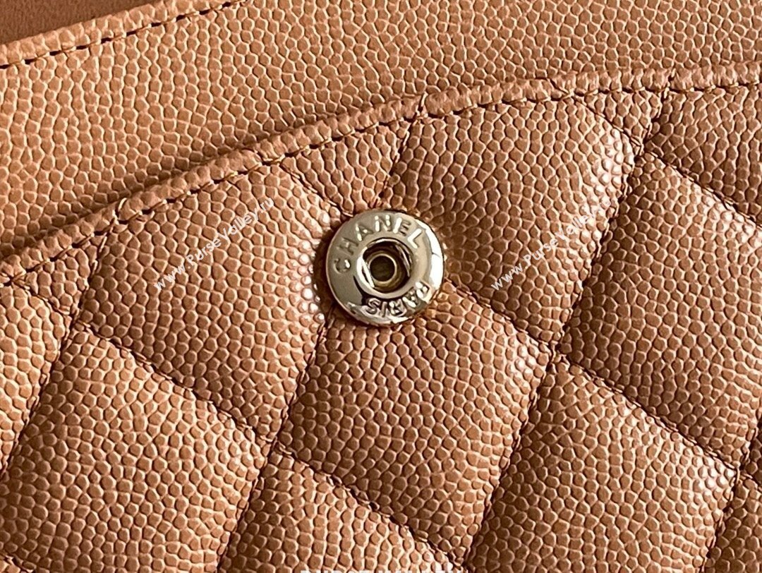 Chanel Grained Calfskin Medium Classic Flap Bag A01112 Caramel/Light Gold 2023 Original Quality (MHE-23121204)