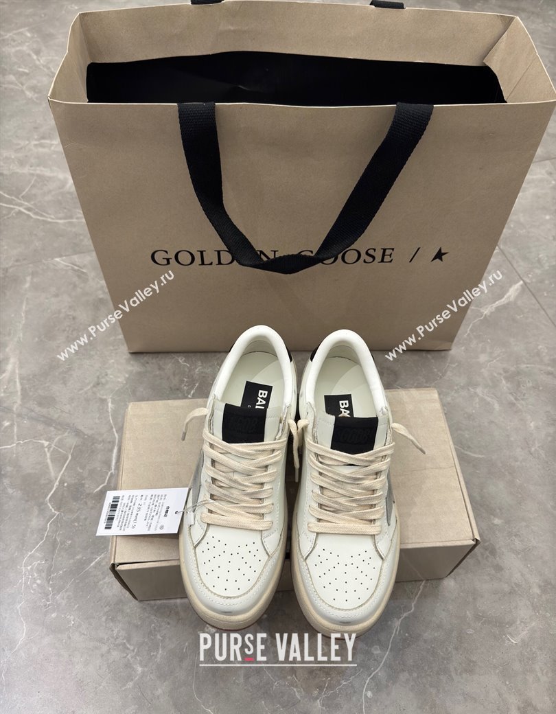 Golden Goose Womens Ball Star 2 Sneakers with grey suede star and glossy black leather heel tab 2025 0221 (13-250221011)