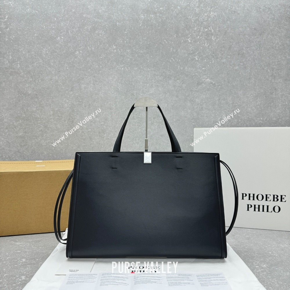 Phoebe Philo Medium Kit Cabas Tote Bag in Calf Leather 9415 Black 2024 (NM-24071902)