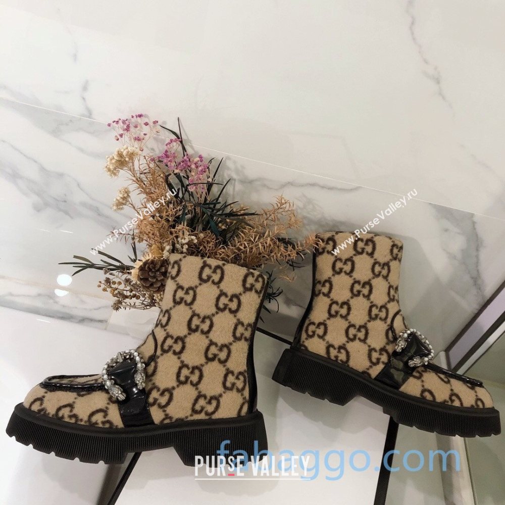 Gucci Dionysus GG Wool Lining Short Boots Beige 2020 (MD-20120138)