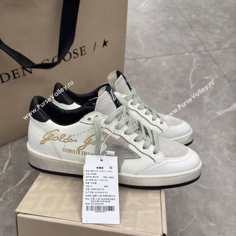 Golden Goose Women’s Ball Star LTD Sneakers with grey suede star and black textured leather heel tab 2025 0221 (13-250221013)