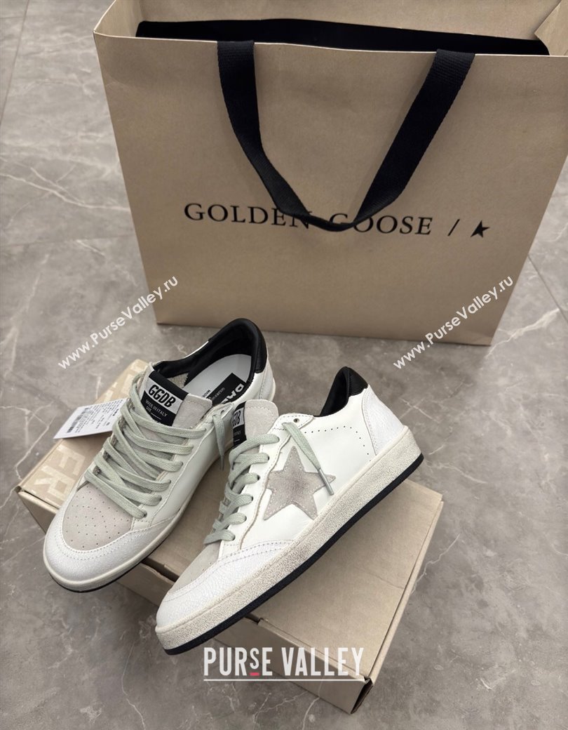 Golden Goose Women’s Ball Star LTD Sneakers with grey suede star and black textured leather heel tab 2025 0221 (13-250221013)