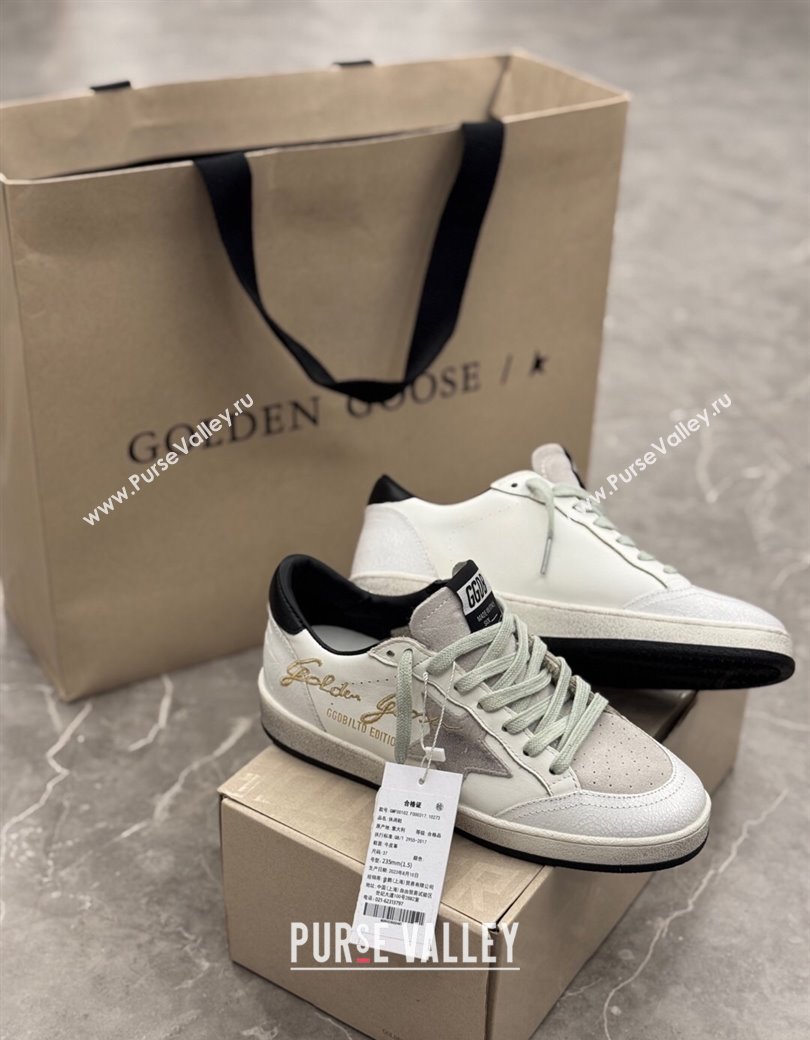 Golden Goose Women’s Ball Star LTD Sneakers with grey suede star and black textured leather heel tab 2025 0221 (13-250221013)