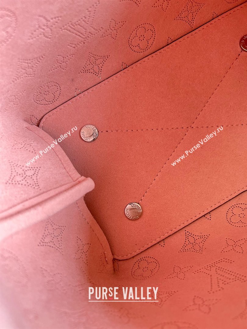 Louis Vuitton Bella Bucket Bag in Perforated Mahina Calfskin M21096 Black/Multicolor 2025 (KI-250121010)