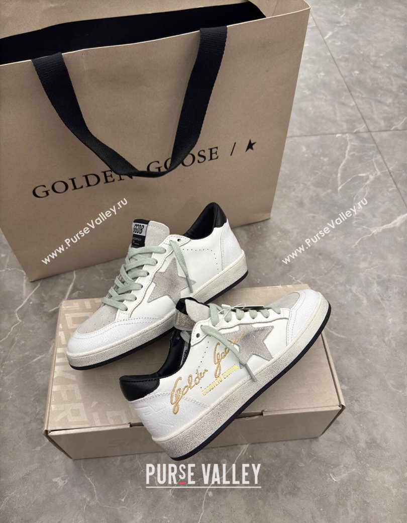 Golden Goose Women’s Ball Star LTD Sneakers with grey suede star and black textured leather heel tab 2025 0221 (13-250221013)