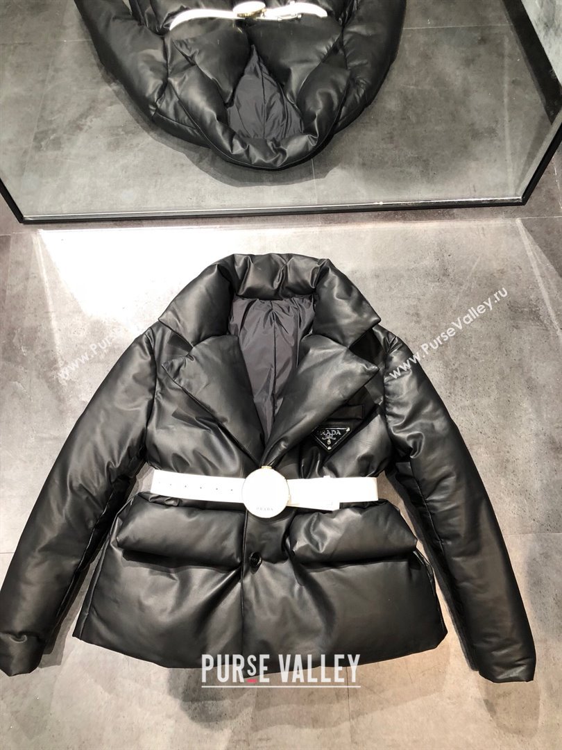 Prada Lambskin Down Jacket P110937 Black 2023 (Q-23110937)