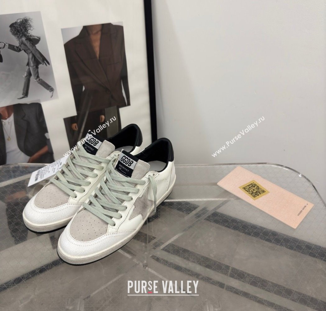 Golden Goose Women’s Ball Star LTD Sneakers with grey suede star and black textured leather heel tab 2025 0221 (13-250221013)