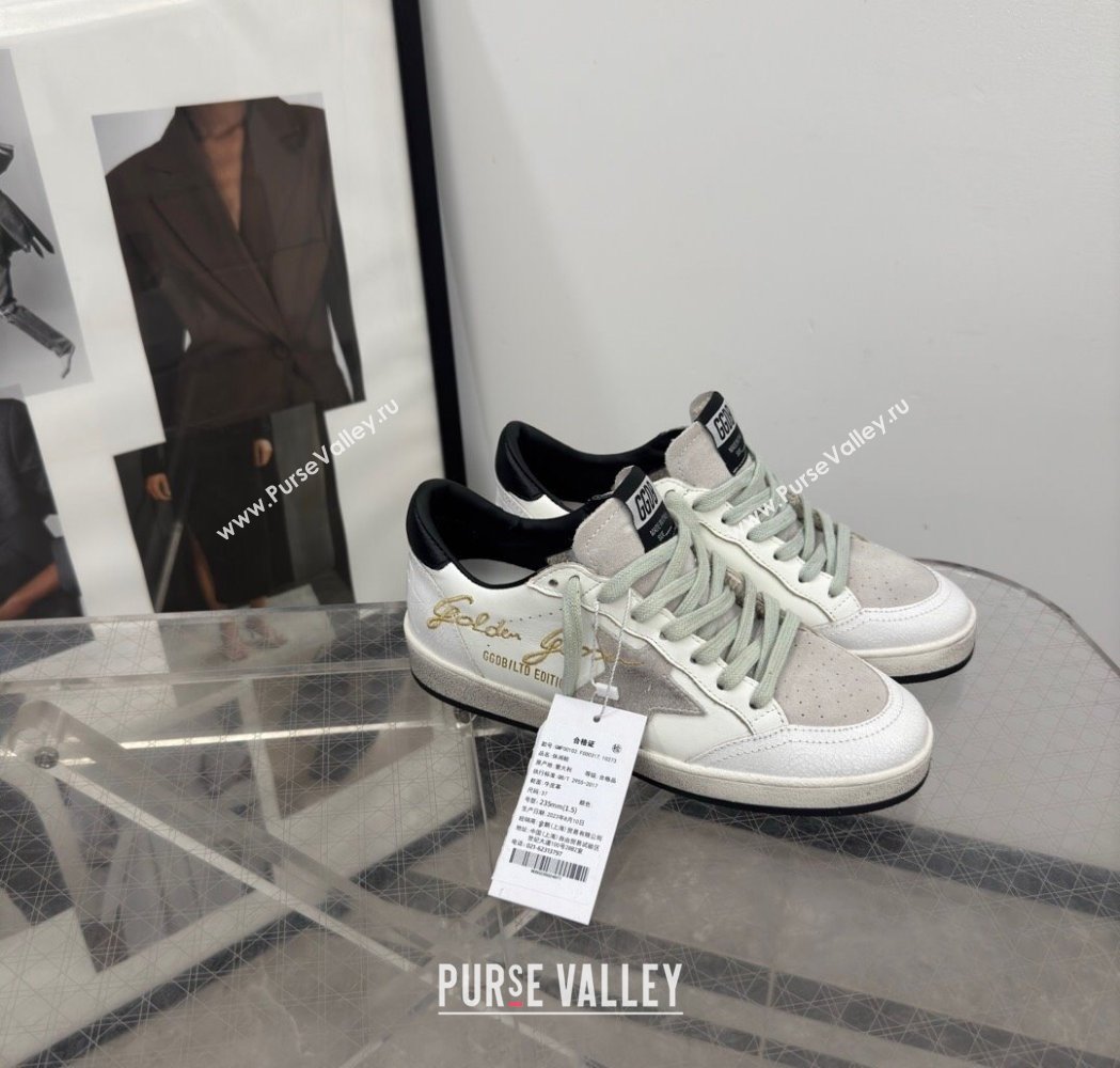 Golden Goose Women’s Ball Star LTD Sneakers with grey suede star and black textured leather heel tab 2025 0221 (13-250221013)