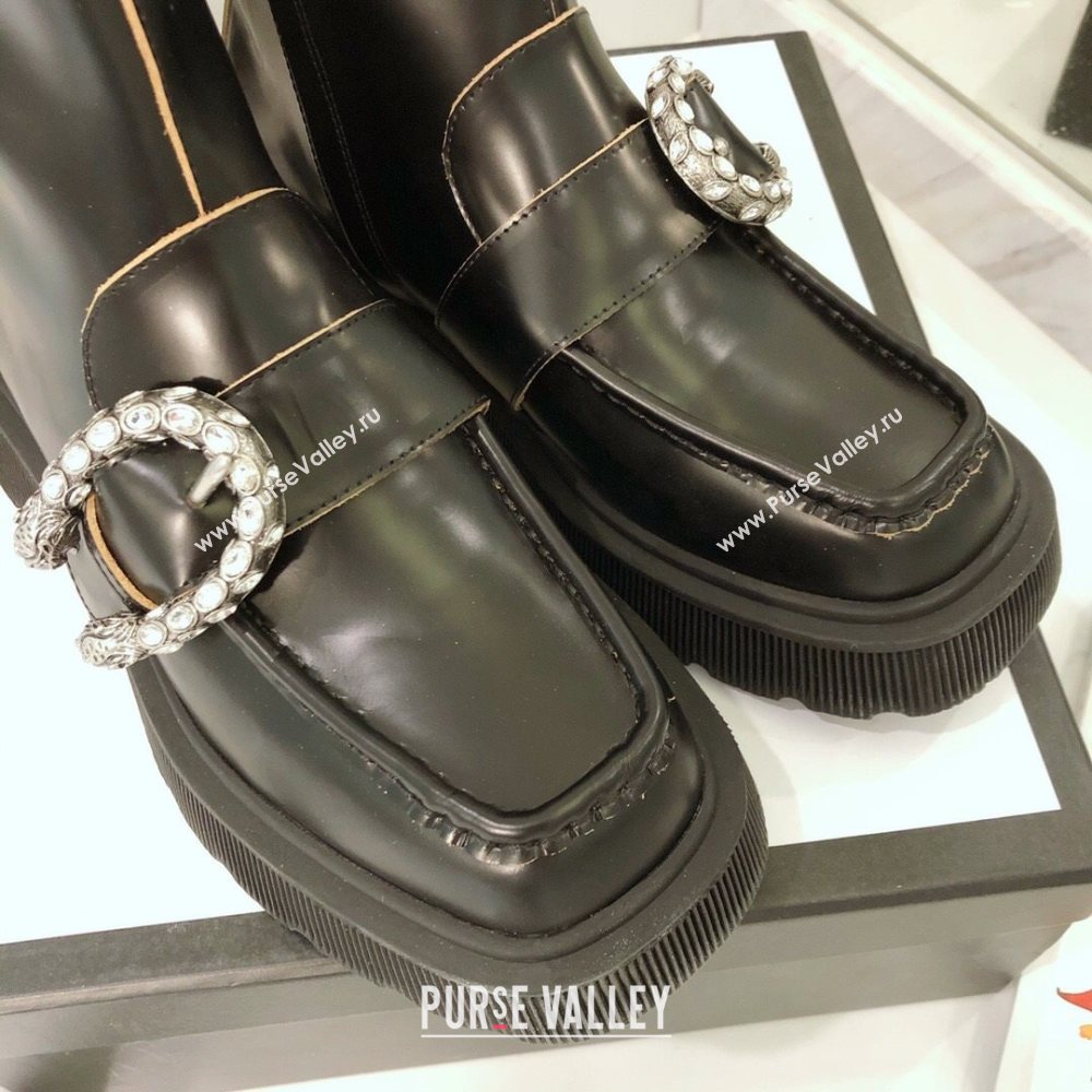 Gucci Dionysus Shiny Calfskin Short Boots Black 2020 (MD-20120135)