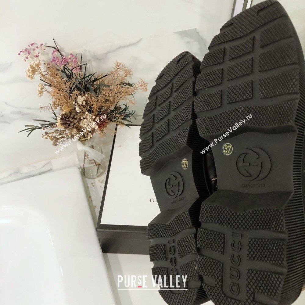 Gucci Dionysus Shiny Calfskin Short Boots Black 2020 (MD-20120135)