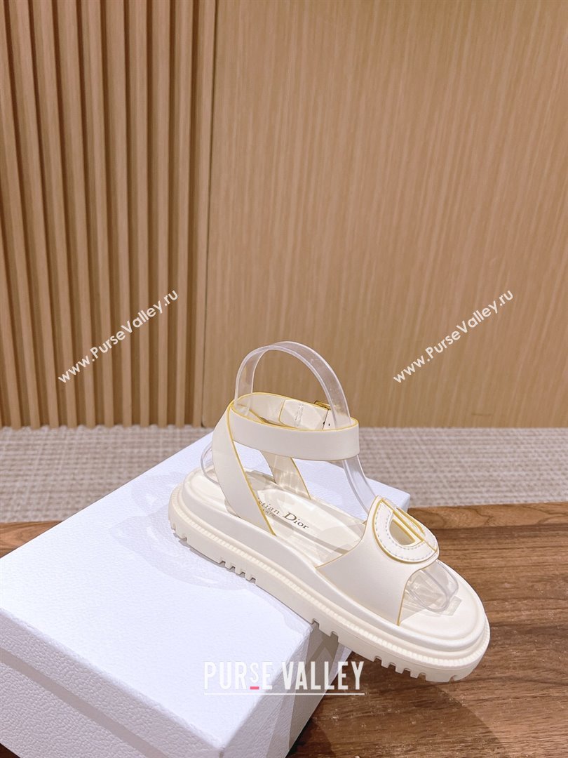 Dior 30 Montaigne CD Calfskin Sandals White/Yellow 2024 (KL-24052318)