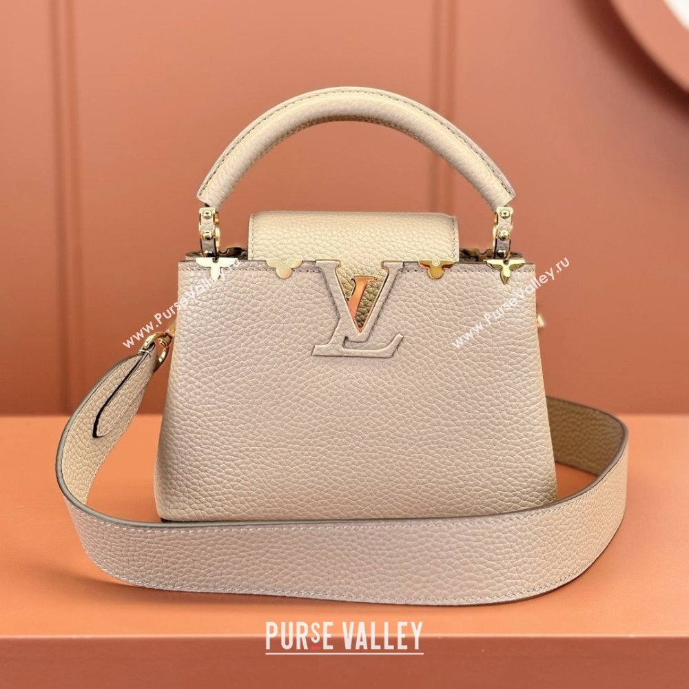 Louis Vuitton Capucines Mini Bag in Taurillon Leather M56669 Grey 2024 (K-24123018)