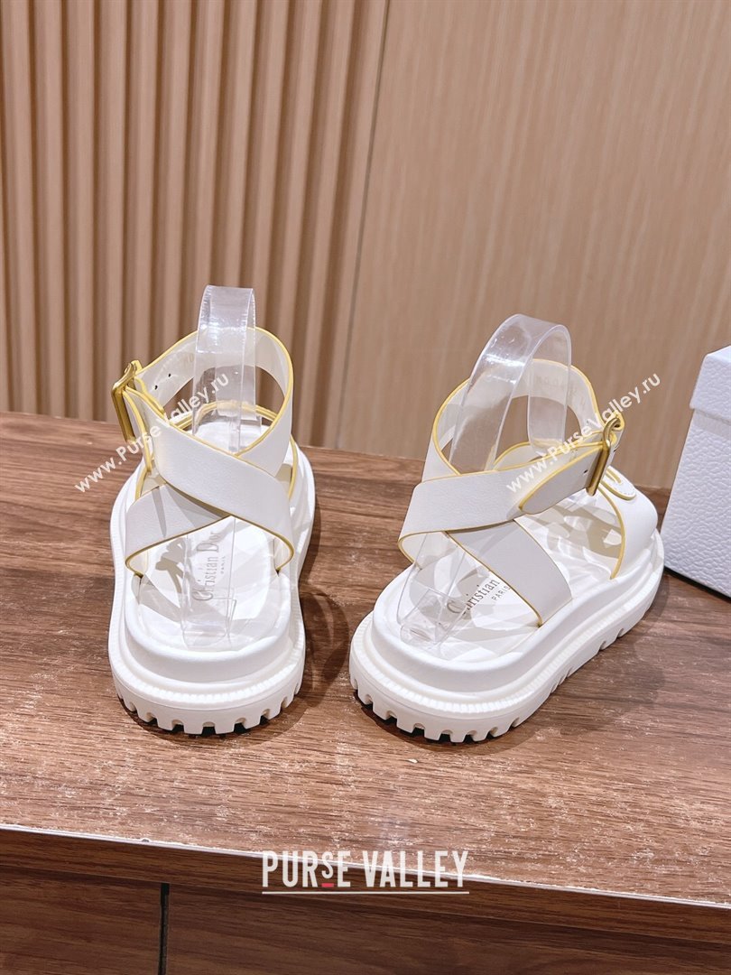 Dior 30 Montaigne CD Calfskin Sandals White/Yellow 2024 (KL-24052318)