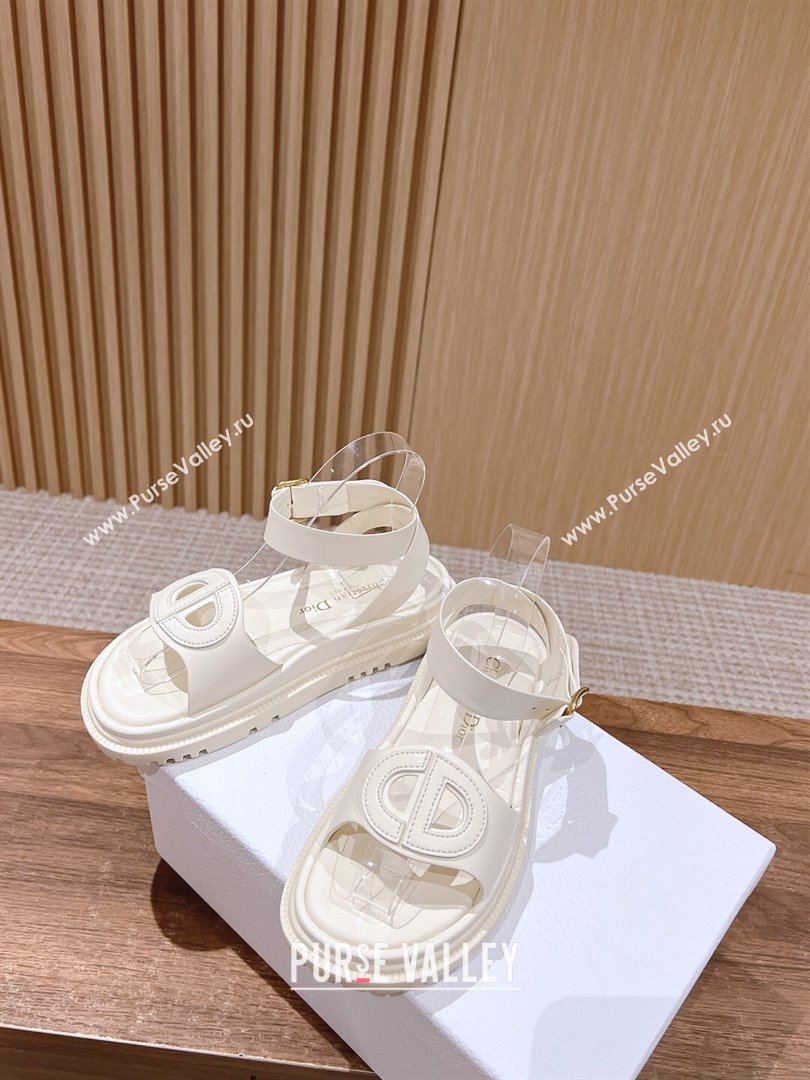 Dior 30 Montaigne CD Calfskin Sandals White/White 2024 (KL-24052319)