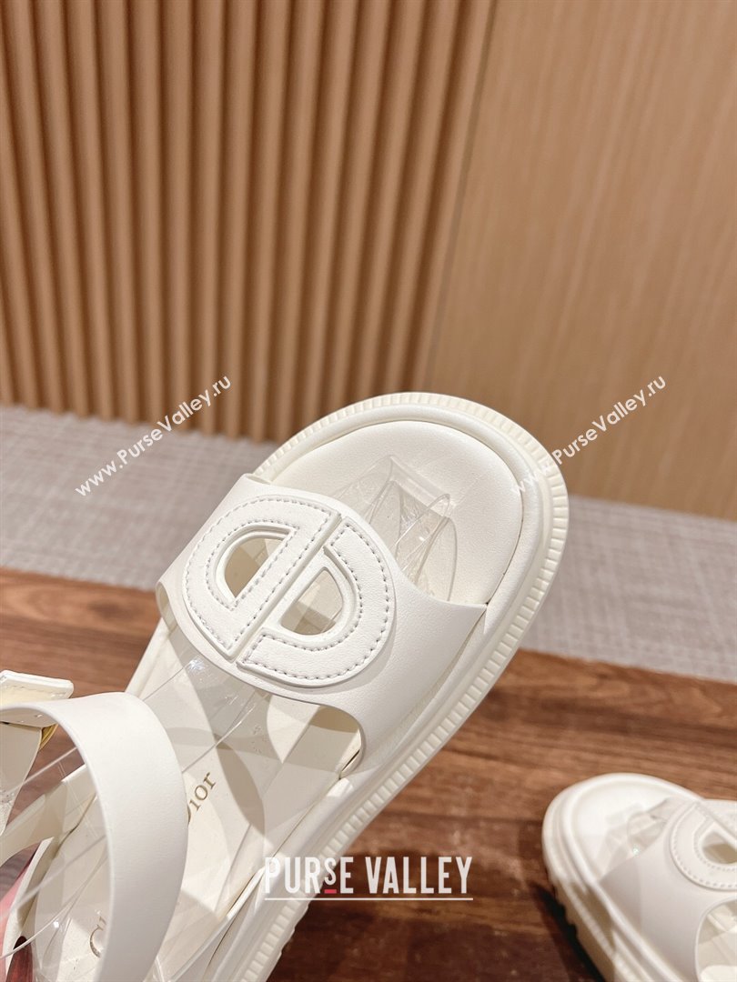 Dior 30 Montaigne CD Calfskin Sandals White/White 2024 (KL-24052319)