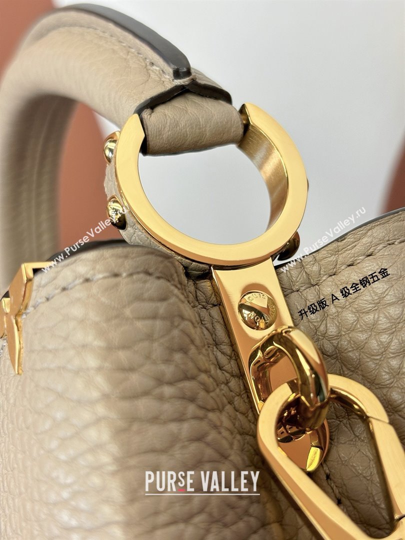 Louis Vuitton Capucines Mini Bag in Taurillon Leather M56669 Grey 2024 (K-24123018)