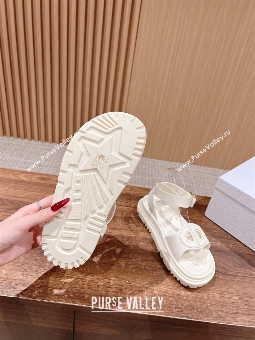 Dior 30 Montaigne CD Calfskin Sandals White/White 2024 (KL-24052319)