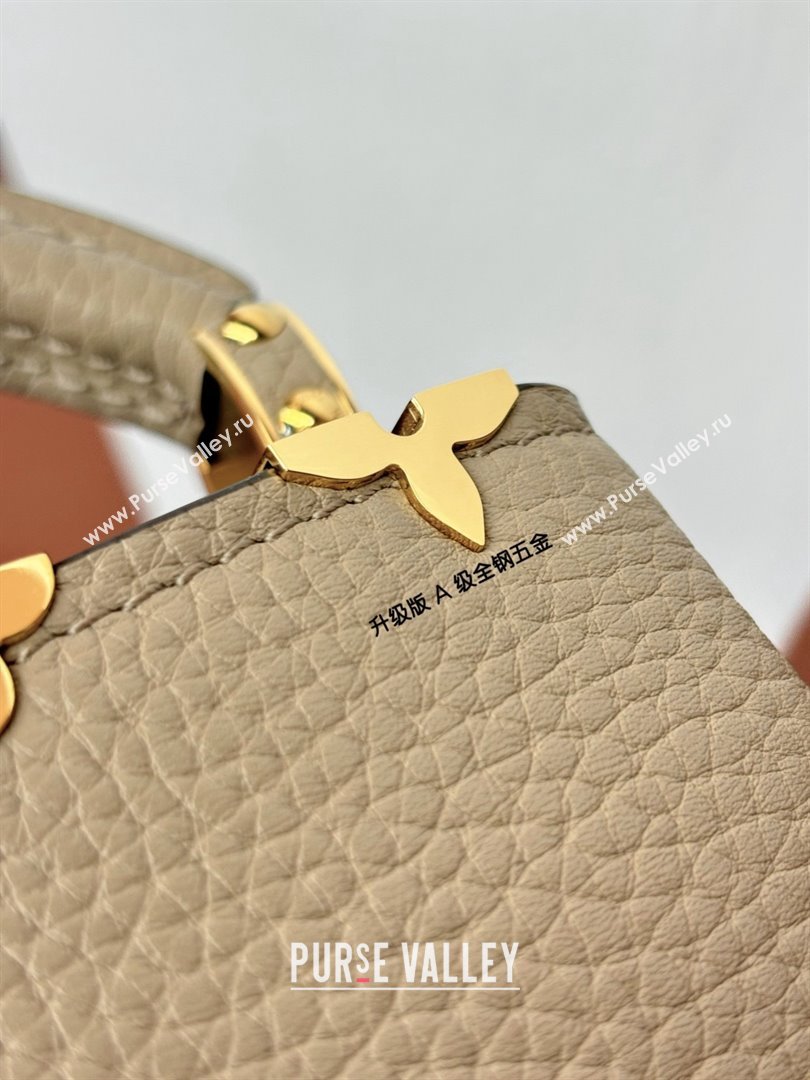 Louis Vuitton Capucines Mini Bag in Taurillon Leather M56669 Grey 2024 (K-24123018)