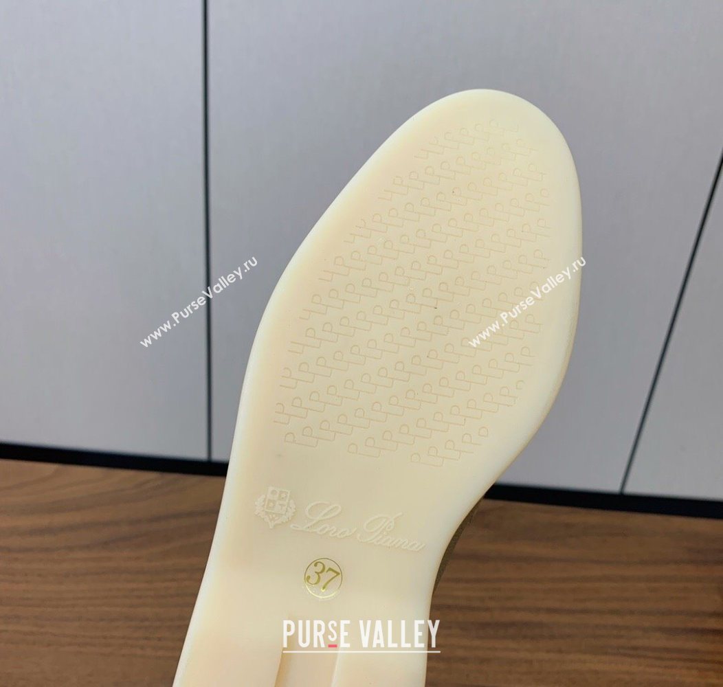 Loro Piana Charms Walk Babouche Loafer Mules in Grained Calfskin Leather Light Grey 2025 LP121102 (HH-251211047)