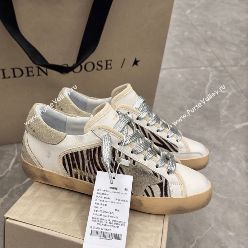 Golden Goose Womens Super-Star Sneakers in printed and grey suede star 2025 0221 (13-250221006)