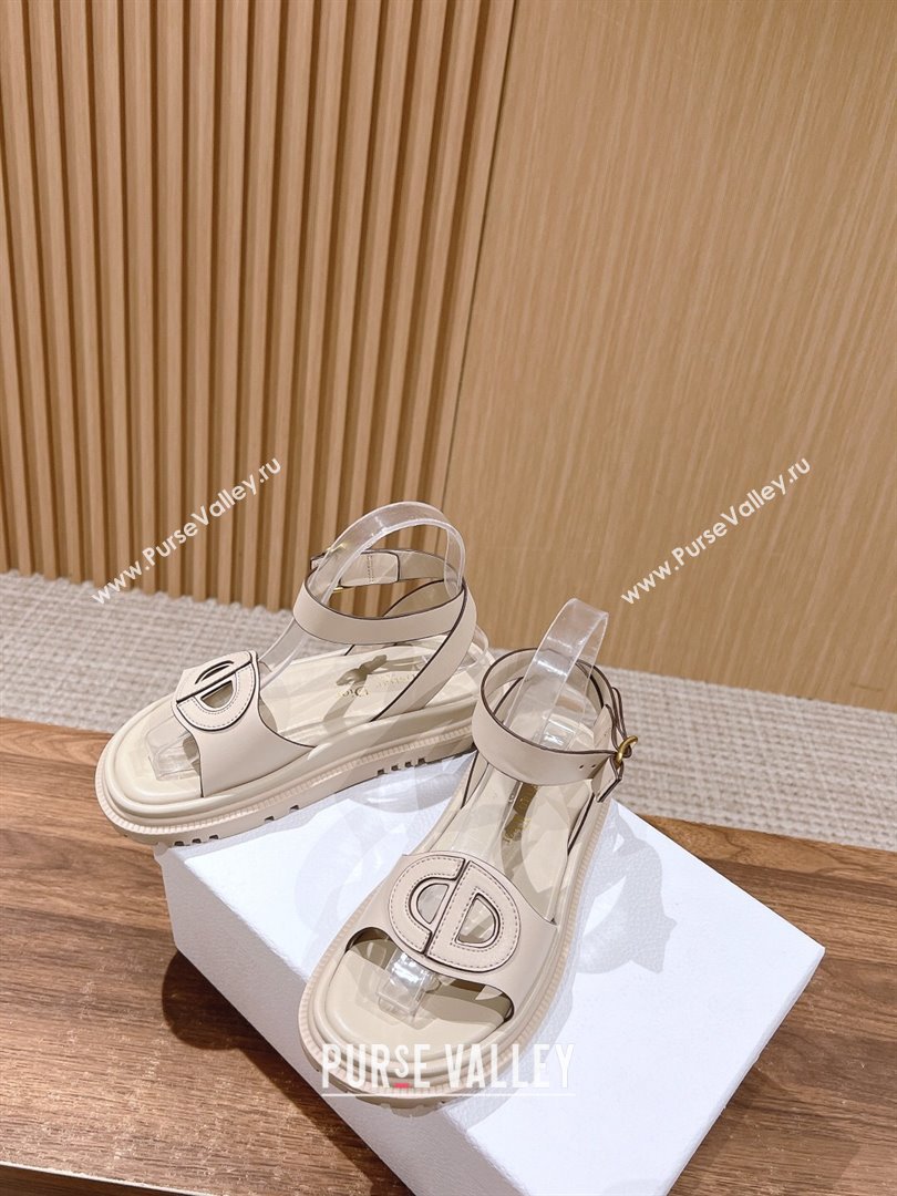 Dior 30 Montaigne CD Calfskin Sandals Beige/Ligth Brown 2024 (KL-24052320)