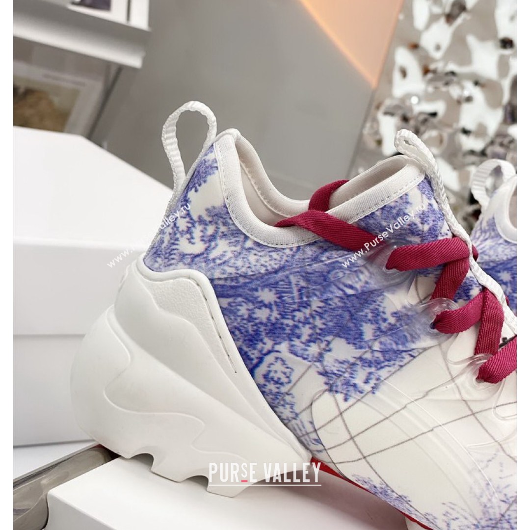 Dior D-Connect Sneaker in Zodiac Printed Technical Fabric DS9 White/Blue 2021 (KW-210816060)