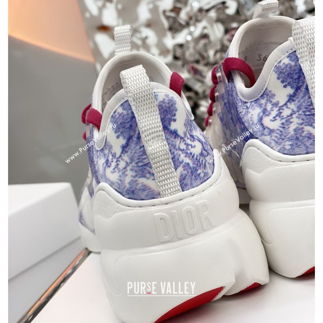 Dior D-Connect Sneaker in Zodiac Printed Technical Fabric DS9 White/Blue 2021 (KW-210816060)