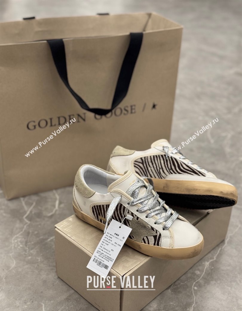 Golden Goose Womens Super-Star Sneakers in printed and grey suede star 2025 0221 (13-250221006)