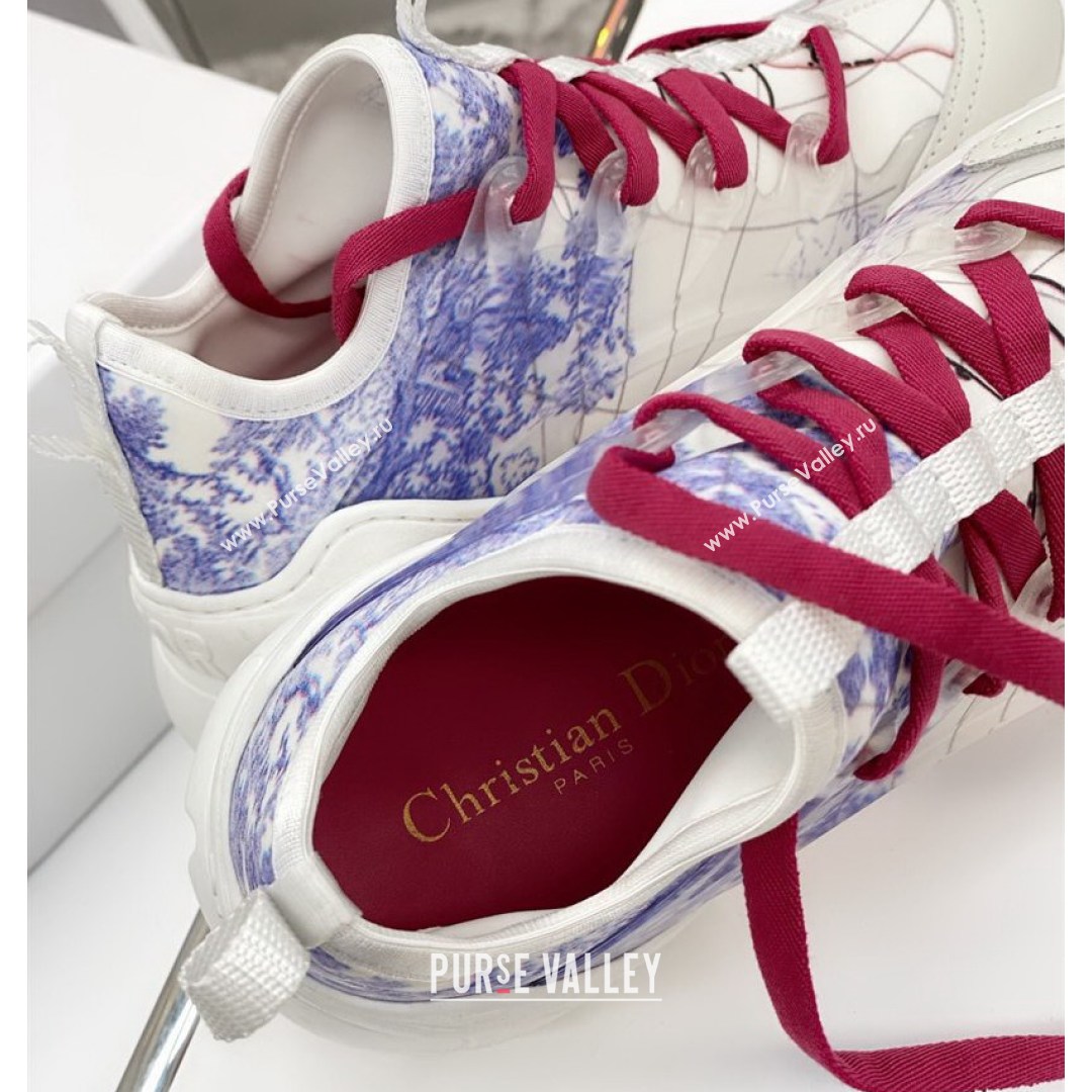 Dior D-Connect Sneaker in Zodiac Printed Technical Fabric DS9 White/Blue 2021 (KW-210816060)