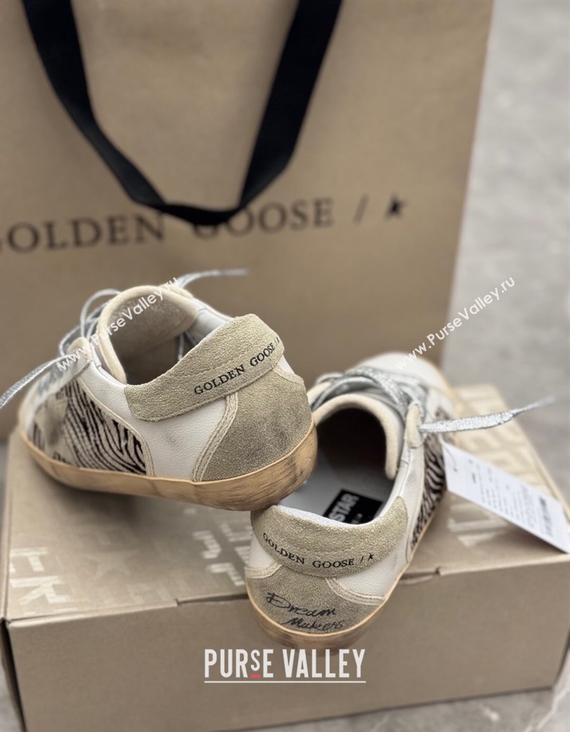 Golden Goose Womens Super-Star Sneakers in printed and grey suede star 2025 0221 (13-250221006)