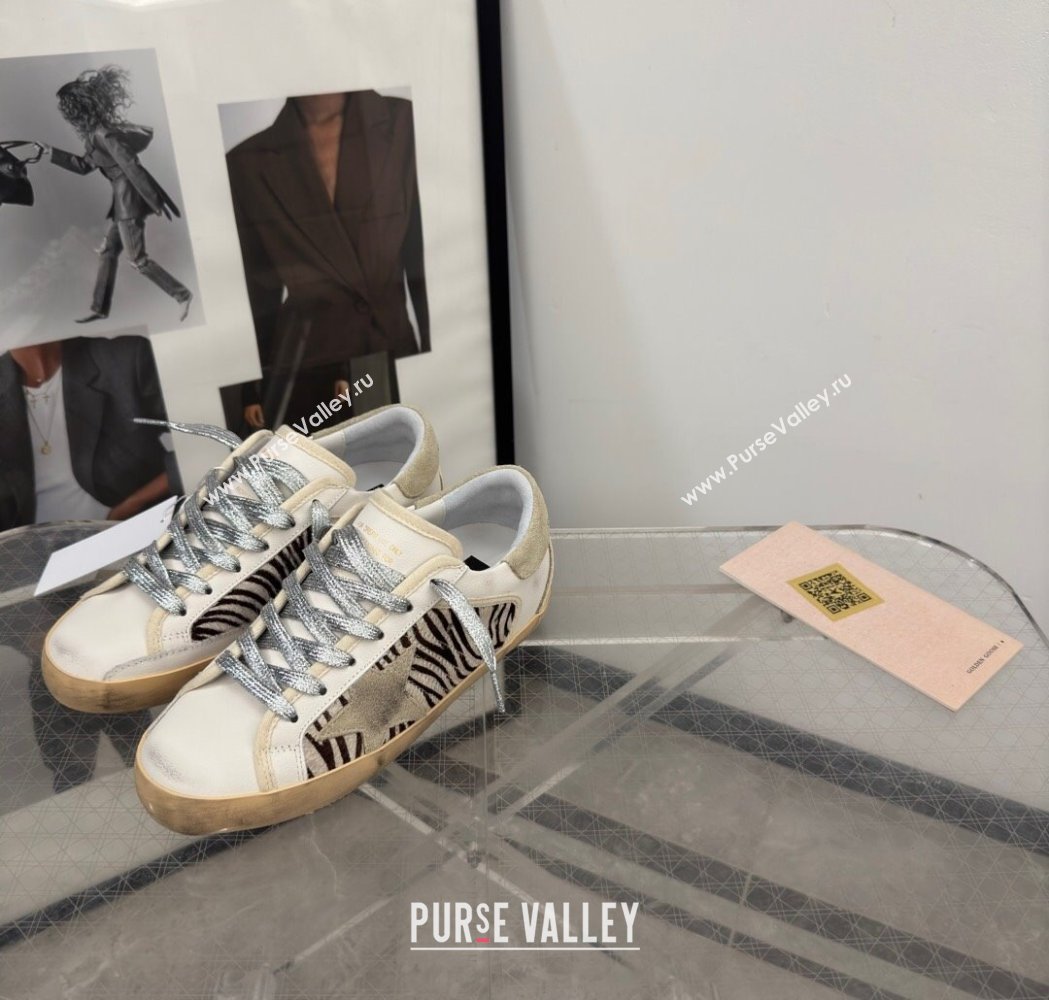 Golden Goose Womens Super-Star Sneakers in printed and grey suede star 2025 0221 (13-250221006)