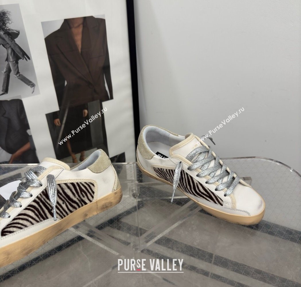 Golden Goose Womens Super-Star Sneakers in printed and grey suede star 2025 0221 (13-250221006)