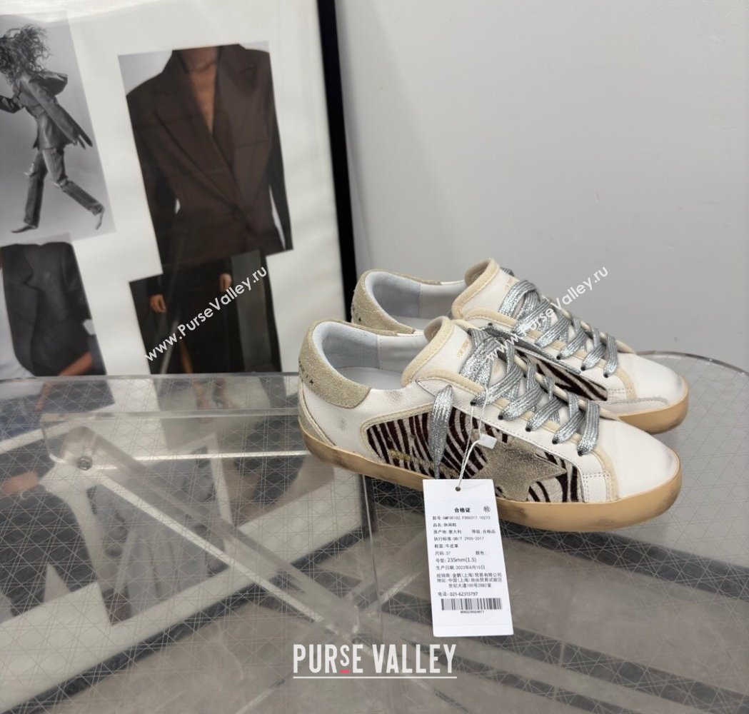 Golden Goose Womens Super-Star Sneakers in printed and grey suede star 2025 0221 (13-250221006)