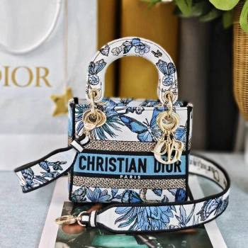 Dior Mini Lady D-Lite Bag in Blue Multicolor Toile de Jouy Mexico Embroidery 2024 (DMZ-24022807)