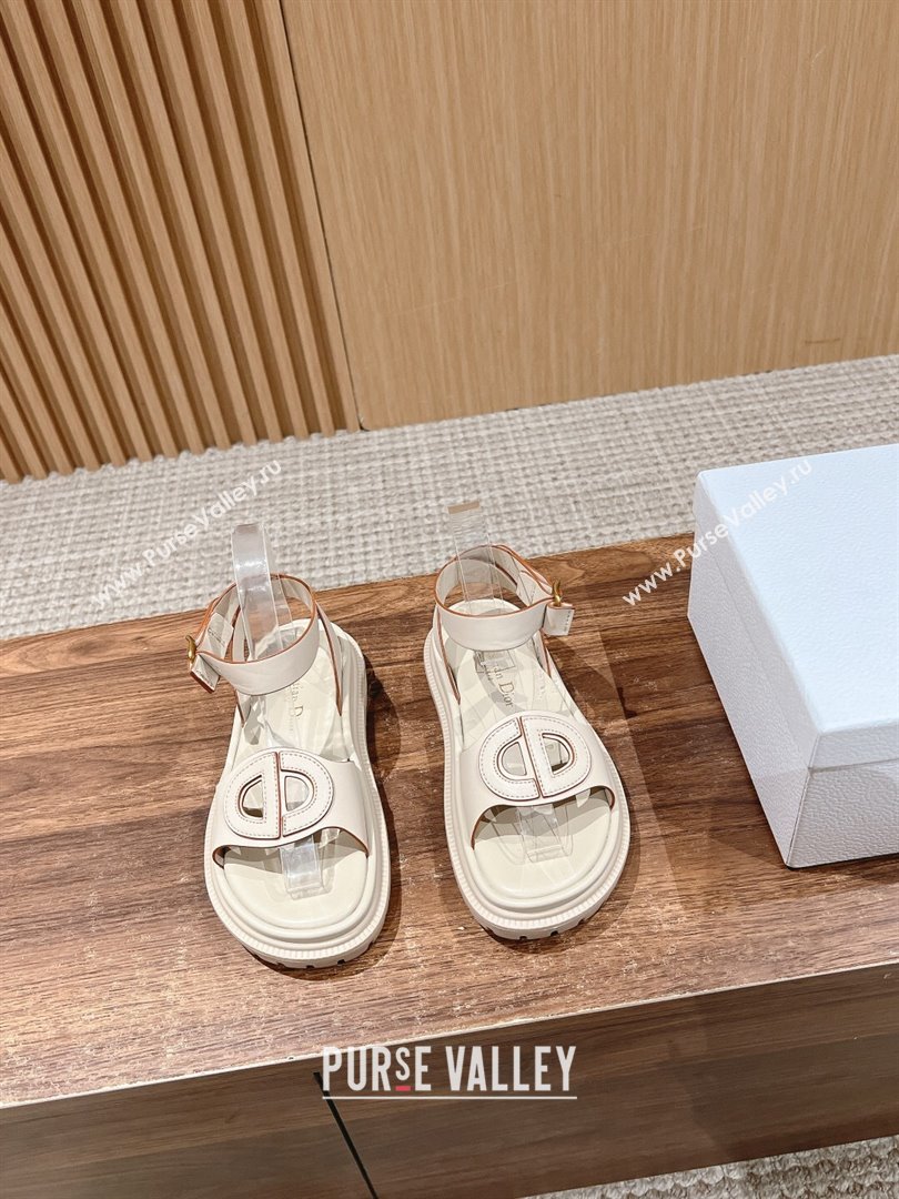 Dior 30 Montaigne CD Calfskin Sandals Beige/Brown 02 2024 (KL-24052321)
