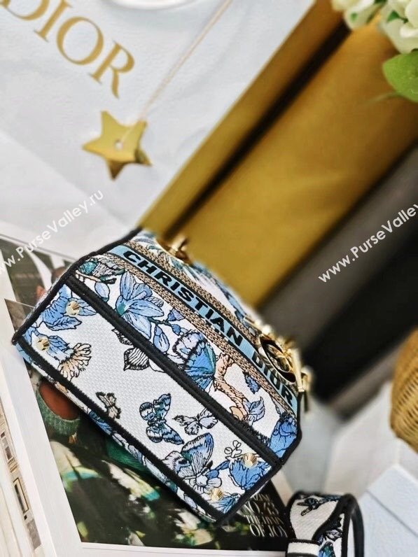 Dior Mini Lady D-Lite Bag in Blue Multicolor Toile de Jouy Mexico Embroidery 2024 (DMZ-24022807)
