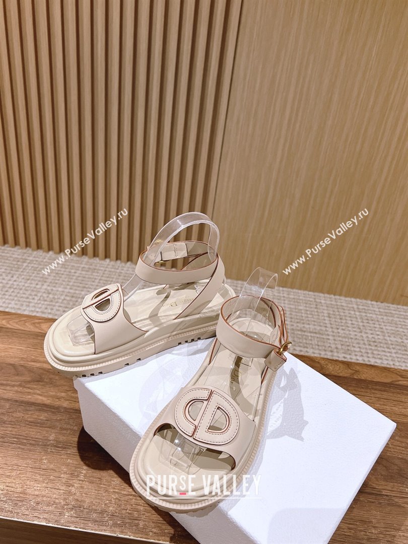 Dior 30 Montaigne CD Calfskin Sandals Beige/Brown 02 2024 (KL-24052321)