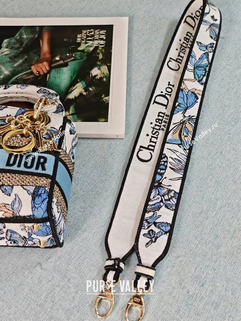 Dior Mini Lady D-Lite Bag in Blue Multicolor Toile de Jouy Mexico Embroidery 2024 (DMZ-24022807)